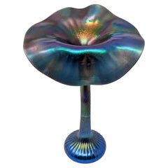 Lundberg Studios Jack in the Pulpit Large Flower Iridescent Art Glass Vase