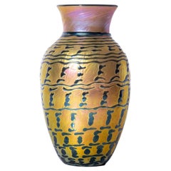 Lundberg Studios, Jade Indian Basket Gourd Vase, Cordts Mansion, Kingston, NY