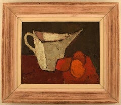 Lundqvist, Swedish Painter, Modernist Still Life, Oil on Board, 1960s