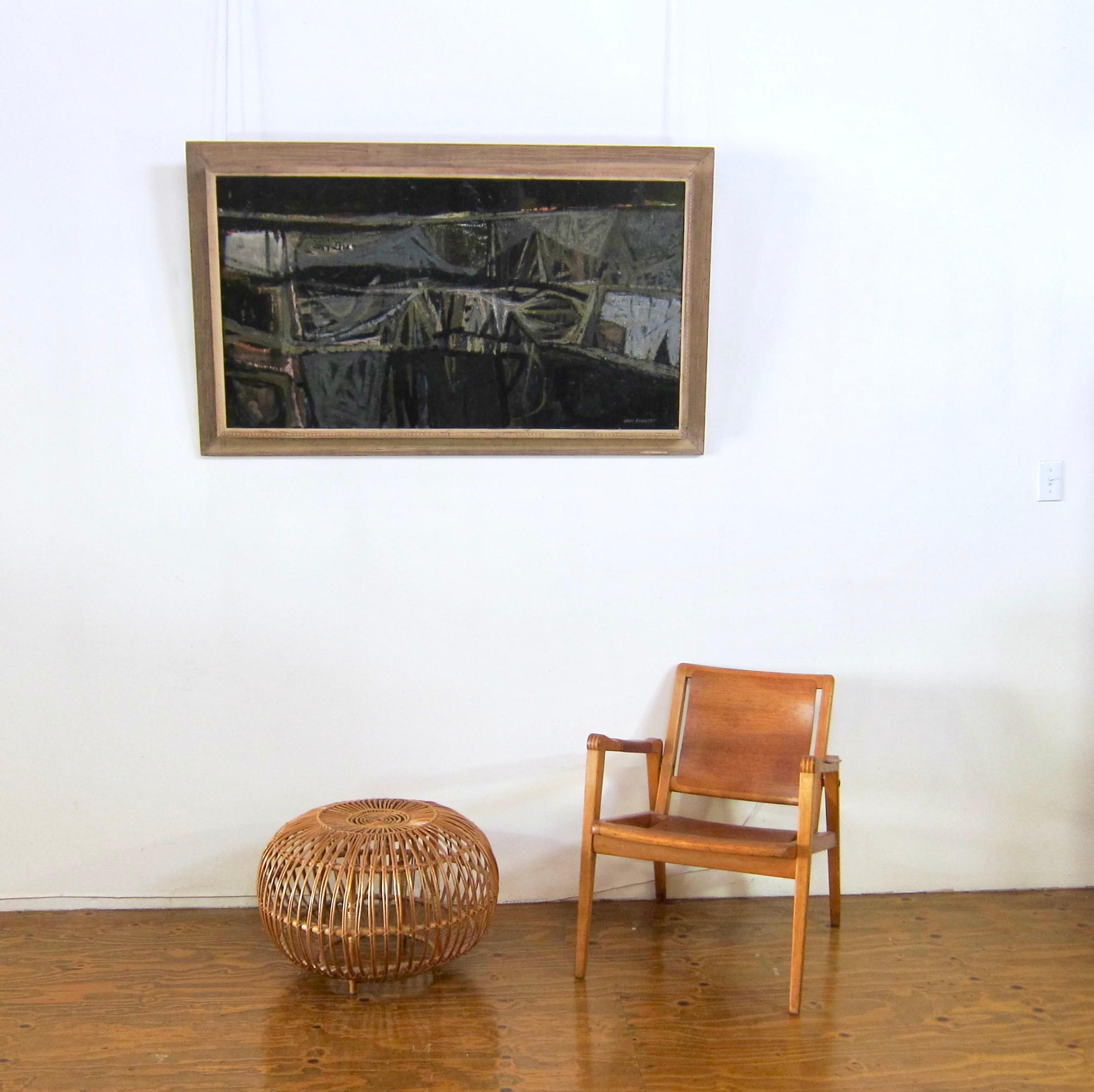 Large Abstract Expressionist Oil Painting Dated 1955 by Lundy Siegriest For Sale 2