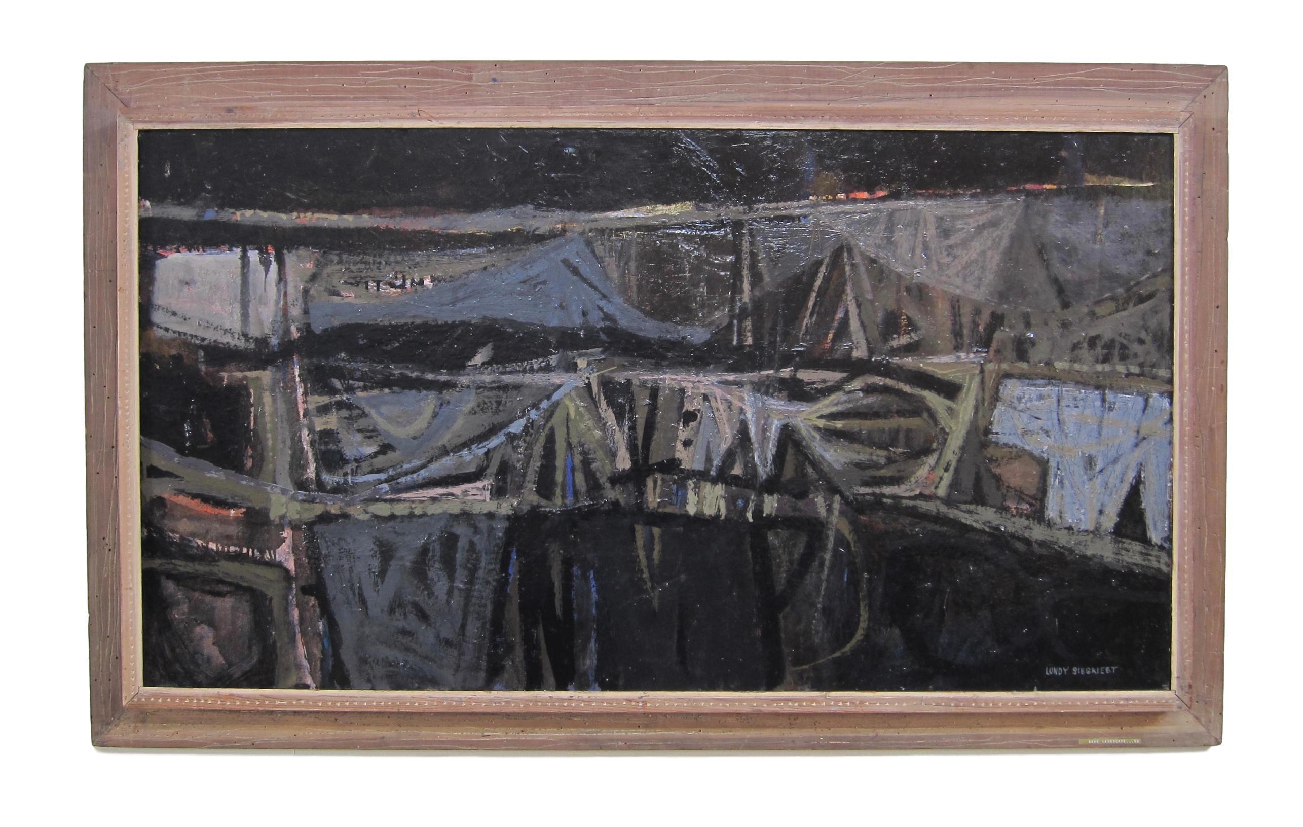 Large Abstract Expressionist Oil Painting Dated 1955 by Lundy Siegriest For Sale 1