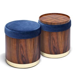 21st Century Lune A Stool, in Ironwood and Polished Brass, by Duistt