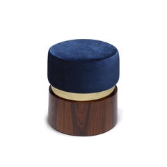 21st Century Lune B Stool, in Ironwood and Polished Brass, by Duistt