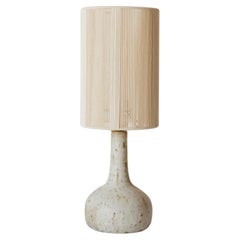 Lámpara de sobremesa de cerámica blanca crema mate Lune by Grès Éditions