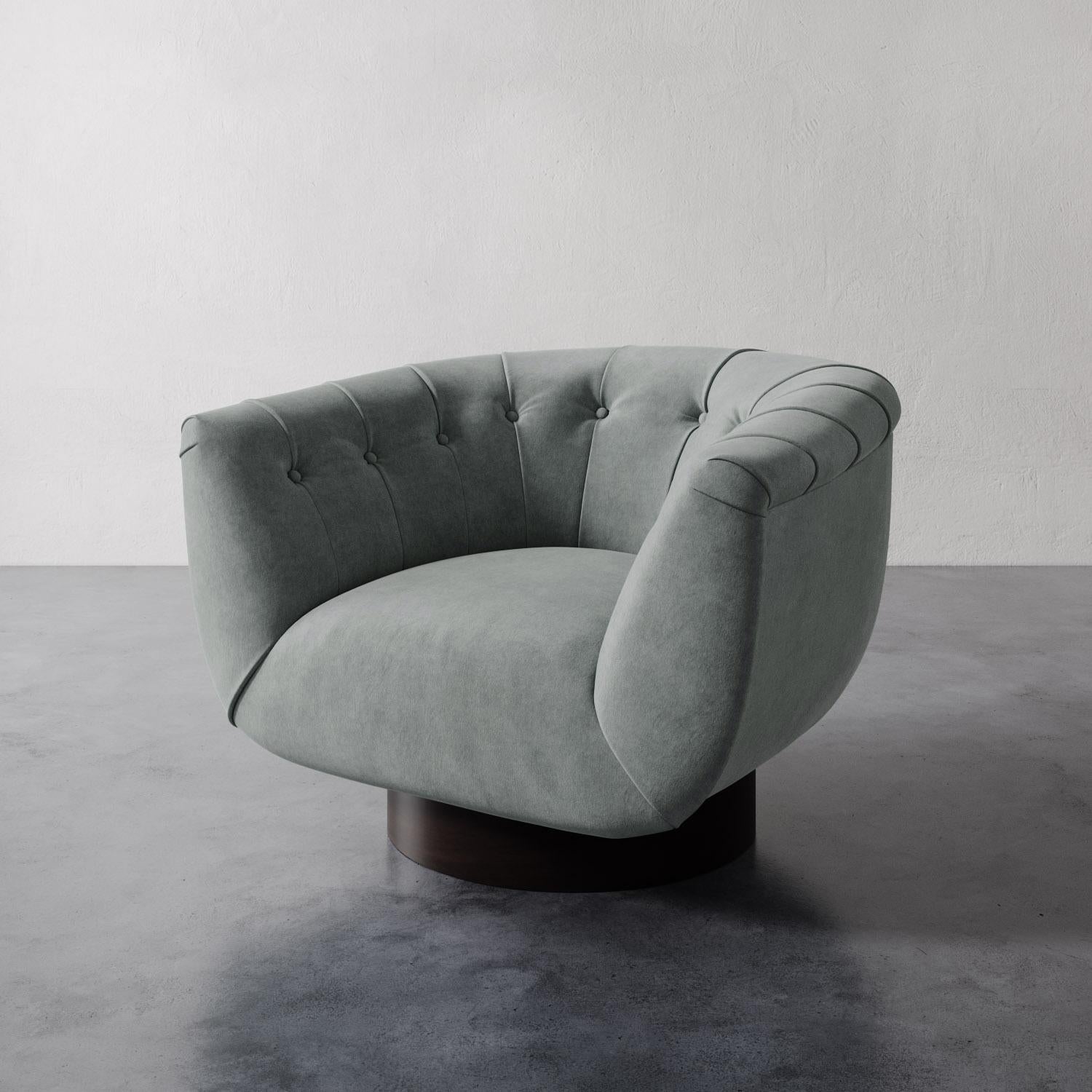XXIe siècle et contemporain Chaise pivotante Lune en velours Performance de Christiane Lemieux en vente