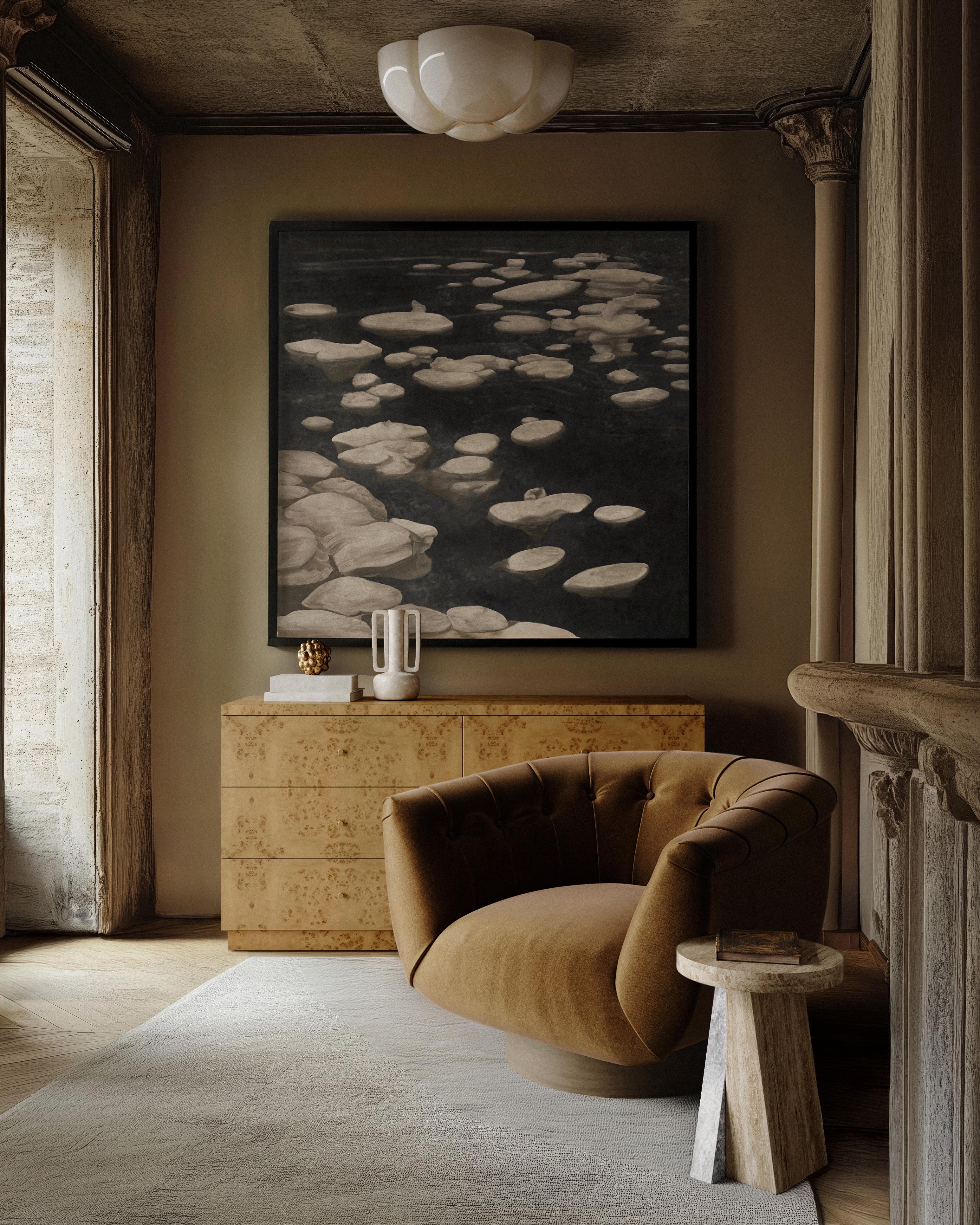 Silla giratoria Lune de terciopelo afelpado by Christiane Lemieux Siglo XXI y contemporáneo en venta