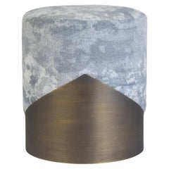 Lune V Stool, Upholstery and Dark Bronze, Handcrafted by Duistt