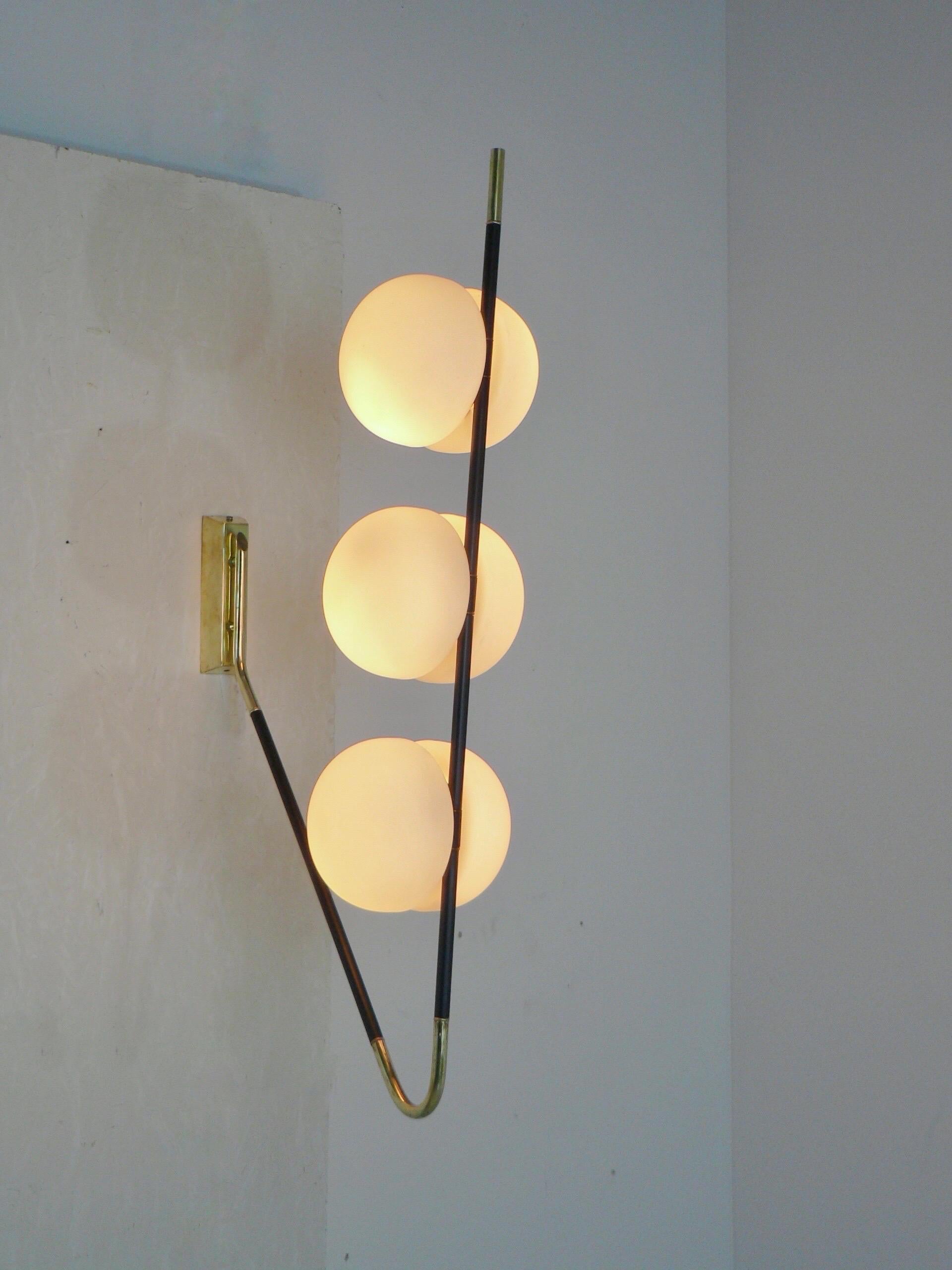 Lune wall sconce or ceiling light France 1950 For Sale 5