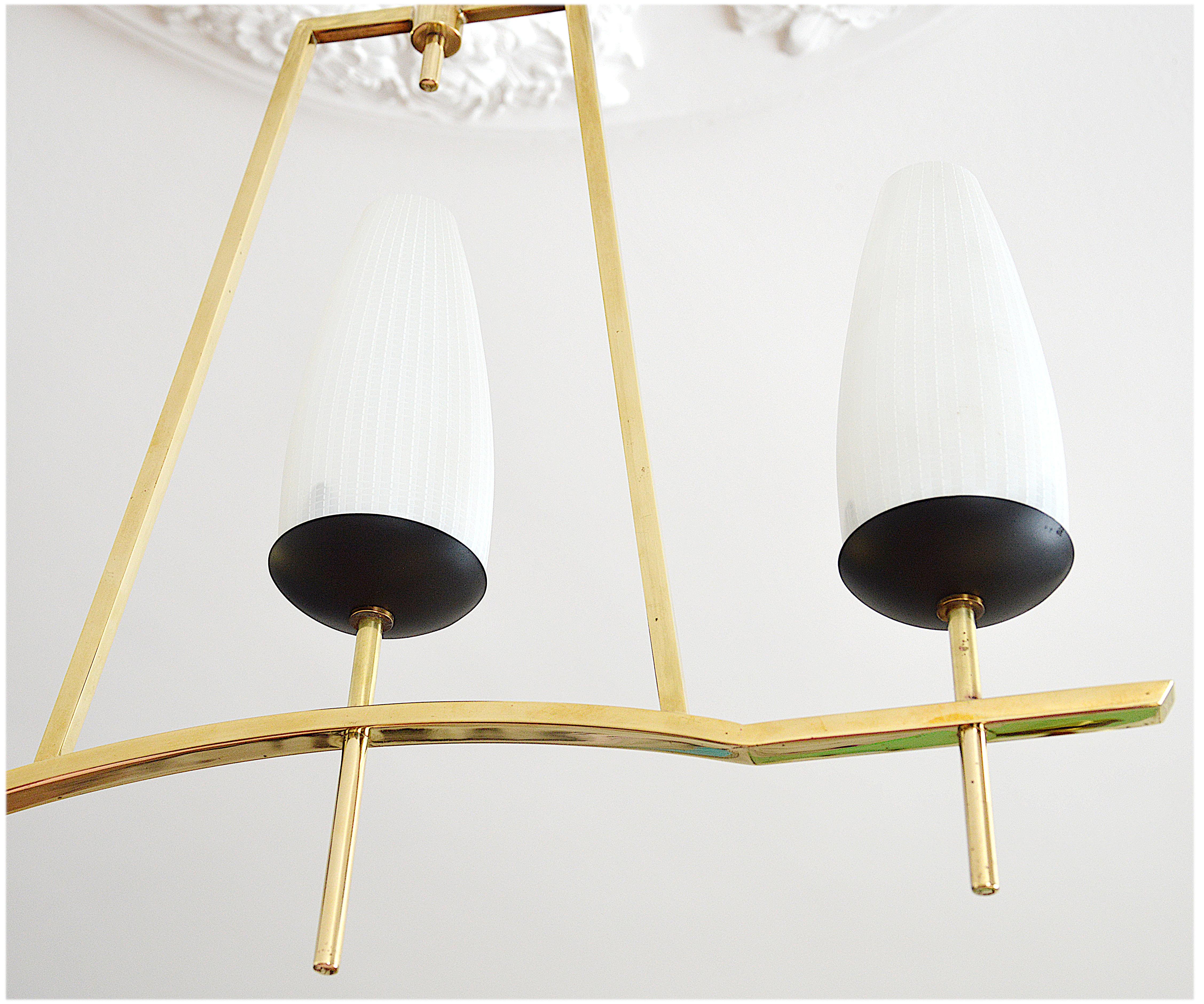 Araña francesa de mediados de siglo Lunel, años 50 Metal en venta