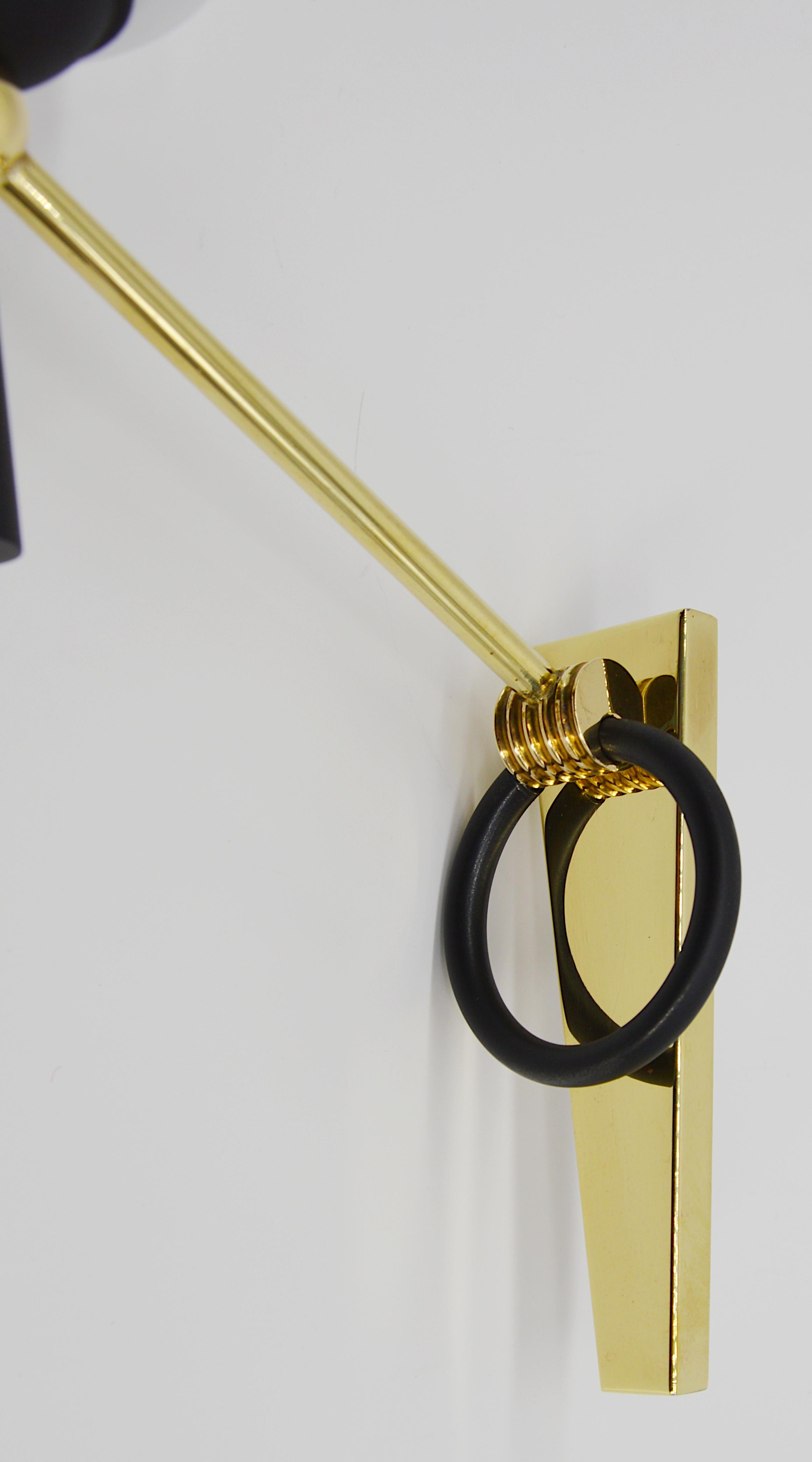 Lunel French Mid-Century Wall Sconces, Pair, 1950s In Good Condition For Sale In Saint-Amans-des-Cots, FR