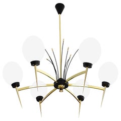 LUNEL Gorgeous French Midcentury Chandelier, 1950s