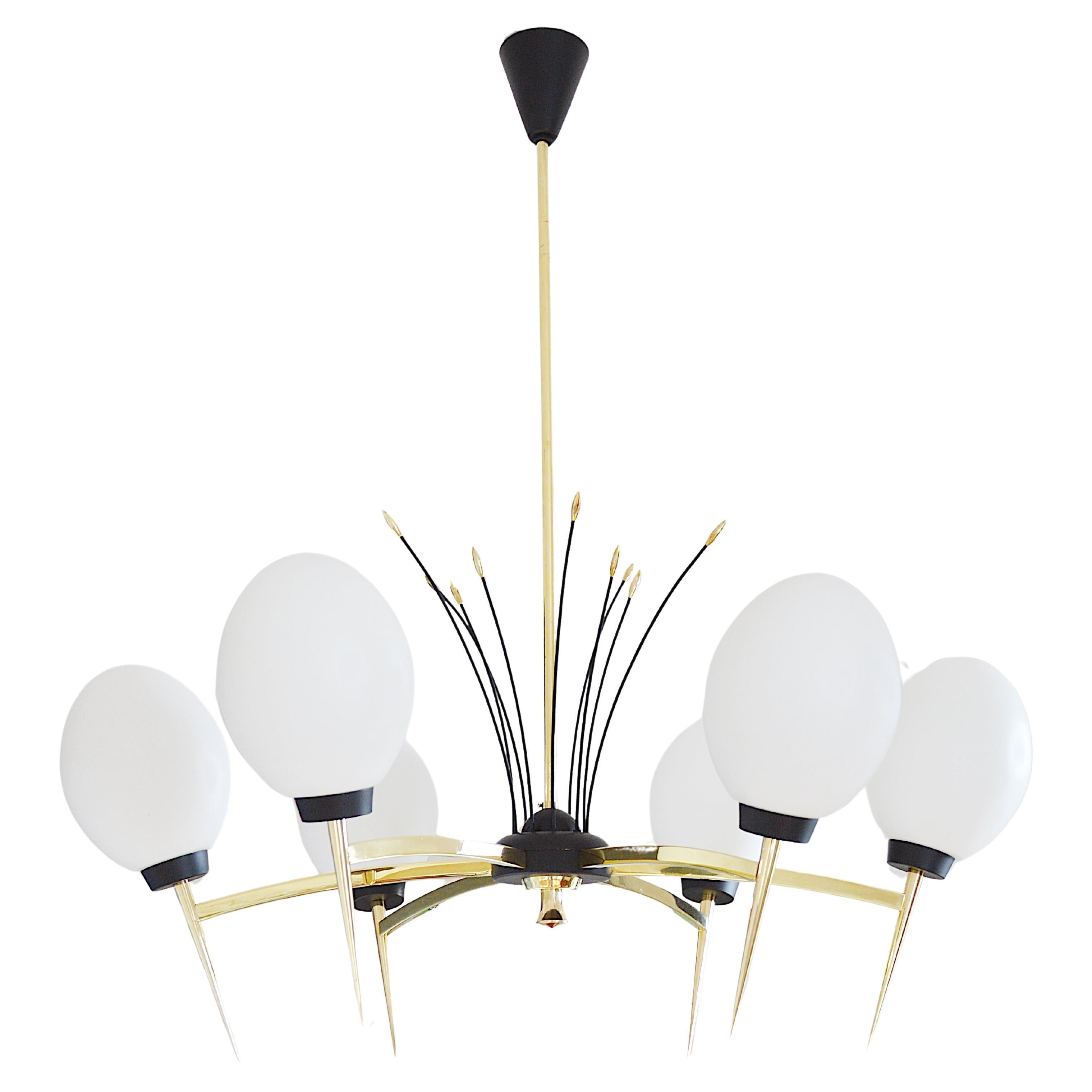 Lunel Gorgeous French Midcentury Chandelier, 1950s For Sale