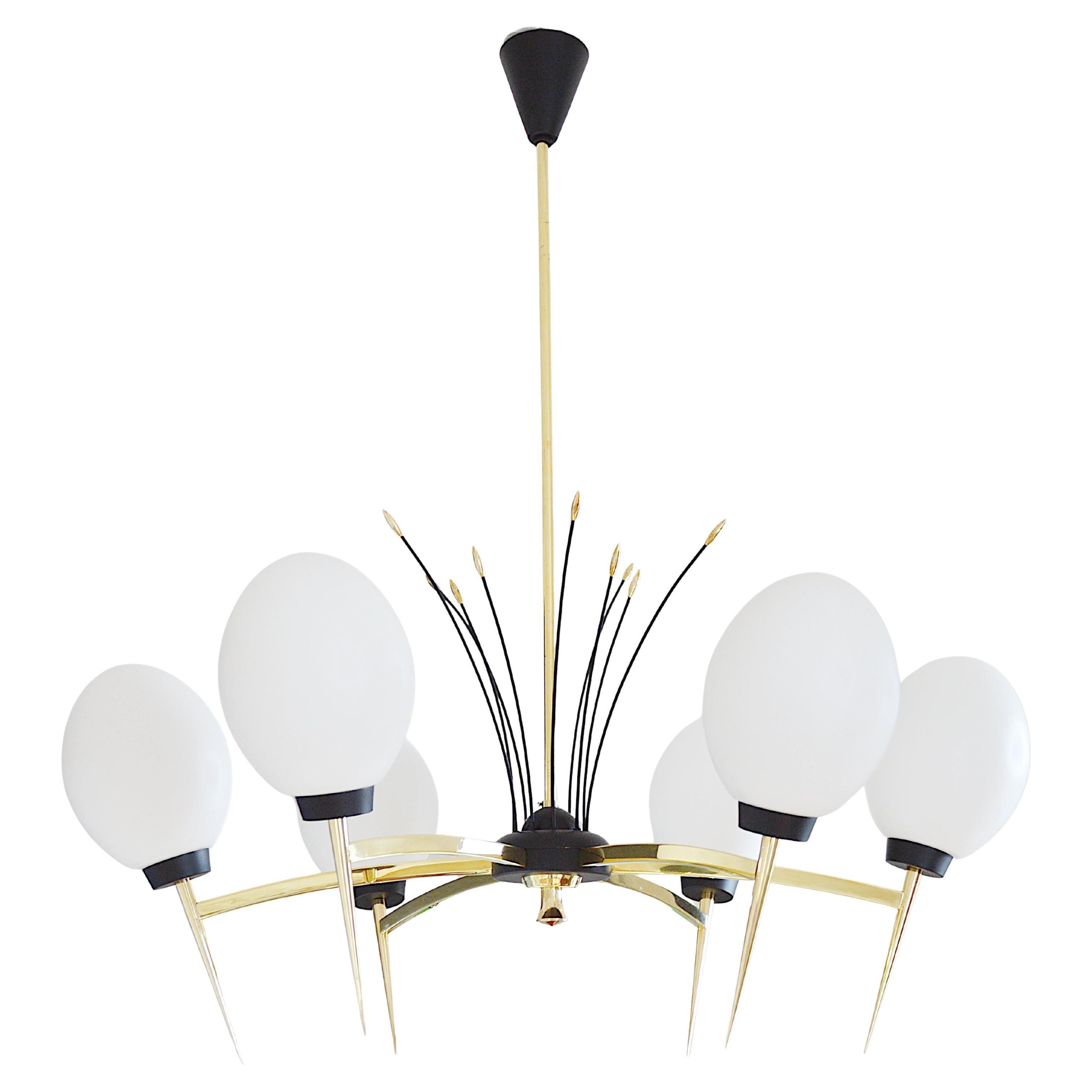 Lunel Gorgeous French Midcentury Chandelier, 1950s