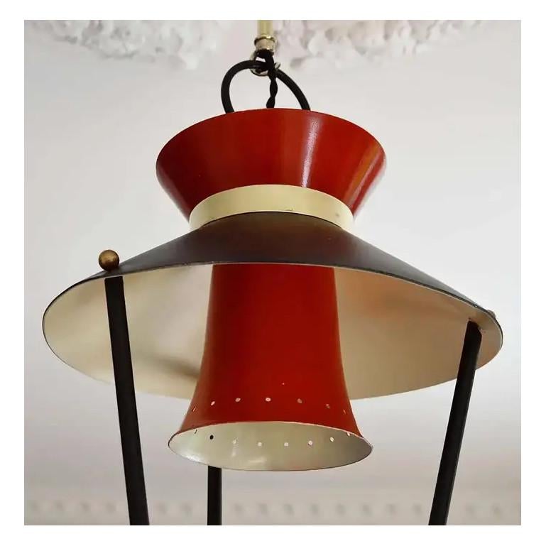 Lunel Midcentury French Ceiling Light, 1950s In Good Condition For Sale In Saint-Amans-des-Cots, FR