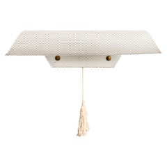 Lunel, Wall Light, Metal, Brass, Fabric, France, 1950s