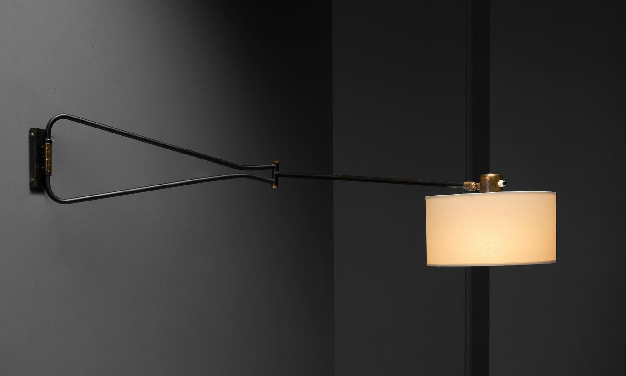 Brass Lunel Wall Sconce, France circa 1958 For Sale
