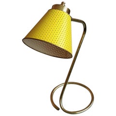 Lunel Yellow Table Lamp, Mid Century Modern France, 1950