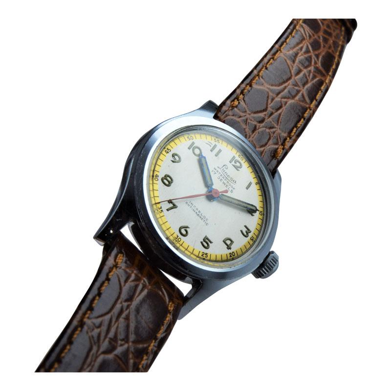 Women's or Men's Lunesa Swiss Made New Old Stock Wristwatch, circa 1950s For Sale