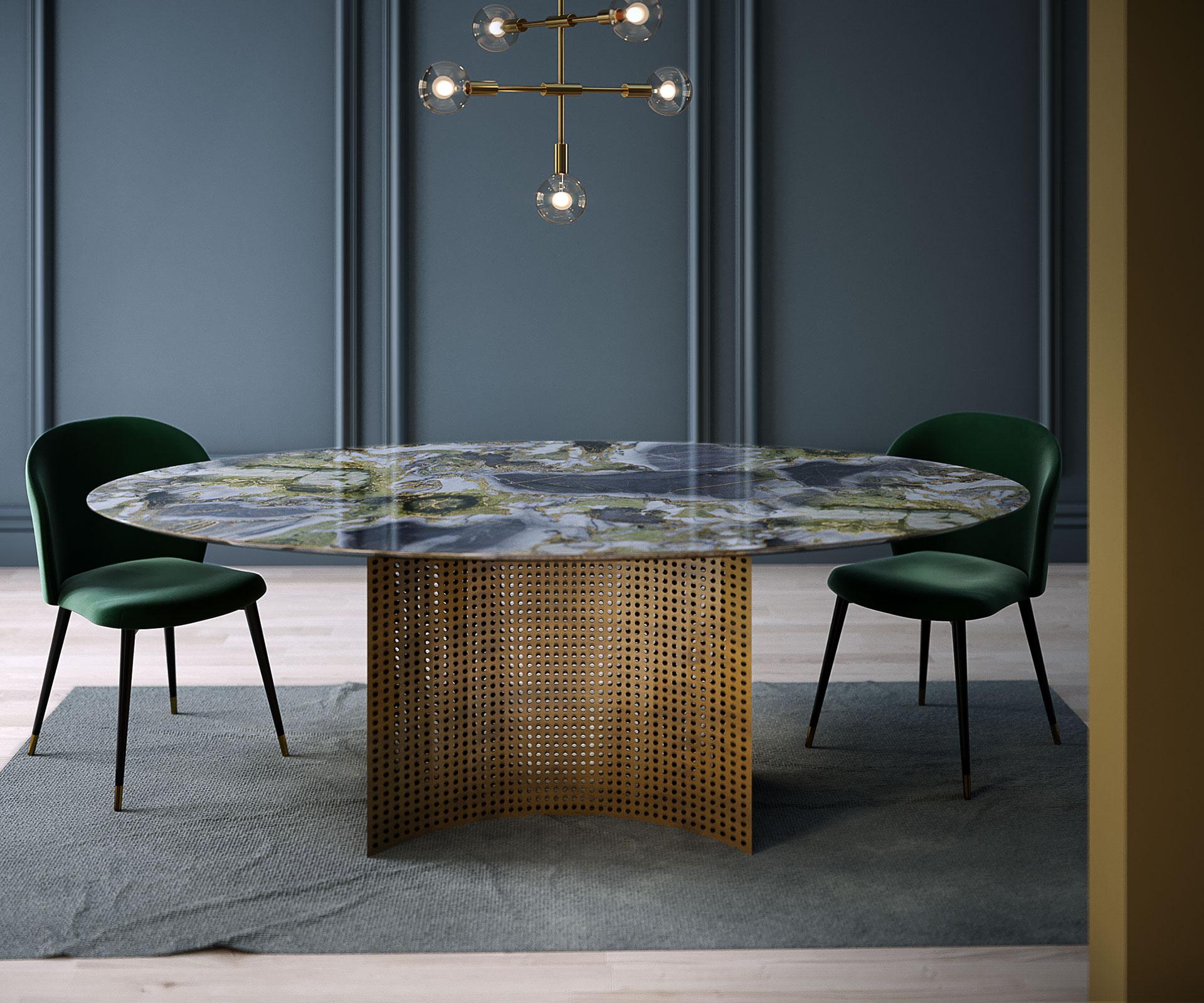 Modern Lunette Dining Table D-SP-WB-G-220 For Sale