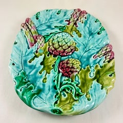 Serveur à asperges et artichauts Luneville French Art Nouveau