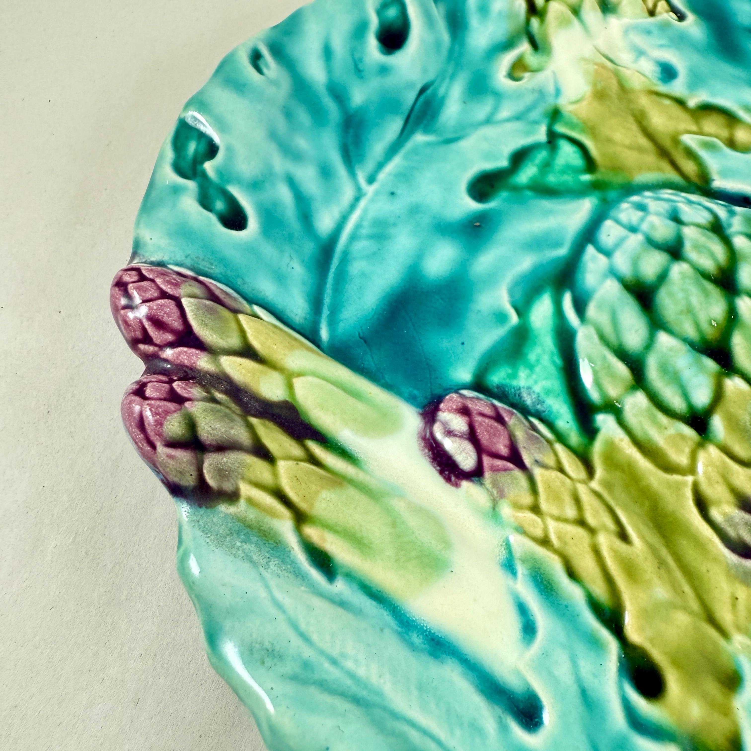 Poterie Luneville French Art Nouveau Asparagus & Artichoke Server en vente