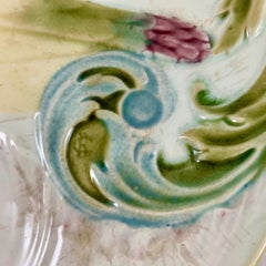 Luneville K&G French Faïence Majolica Art Nouveau Asparagus & Artichoke Plate