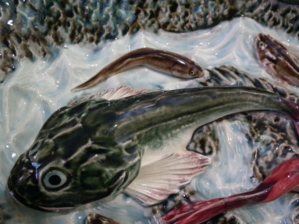 Luneville Palissy Majolica Fish Platter 6