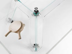 Design Glass Ping Pong Table with Black Nickel Components by Impatia