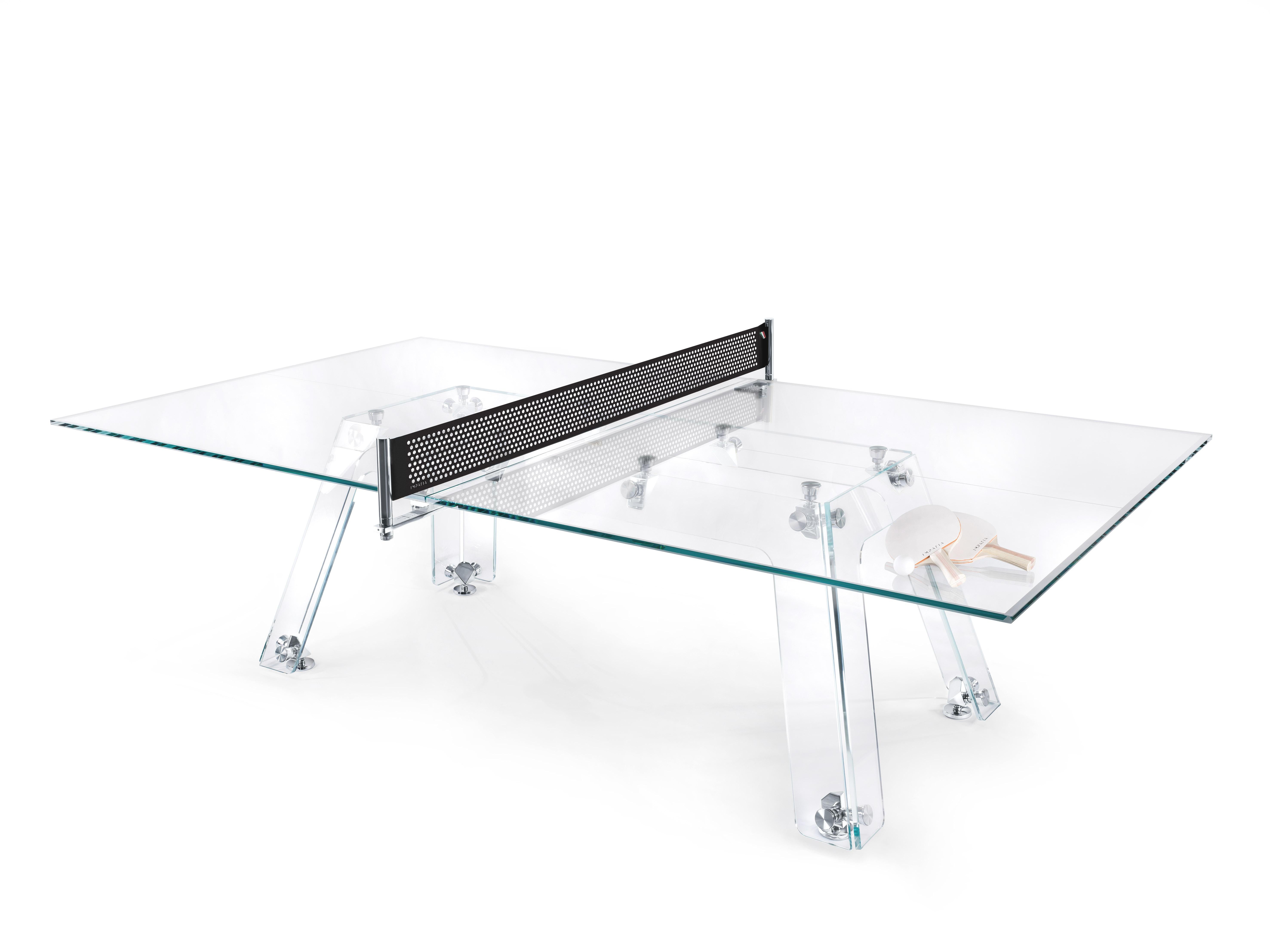 Modern Lungolinea Black Chrome Edition, Ping Pong Table, by Impatia