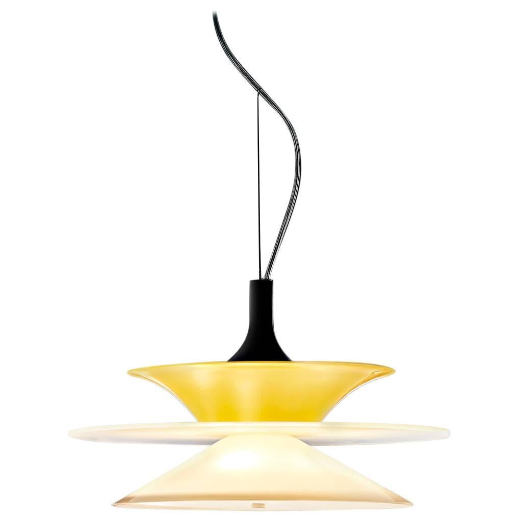 Lampe à suspension Lungomare en jaune par Carlo Moretti
