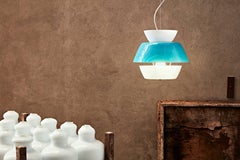 Lampe à suspension Lungomare B en vert par Carlo Moretti