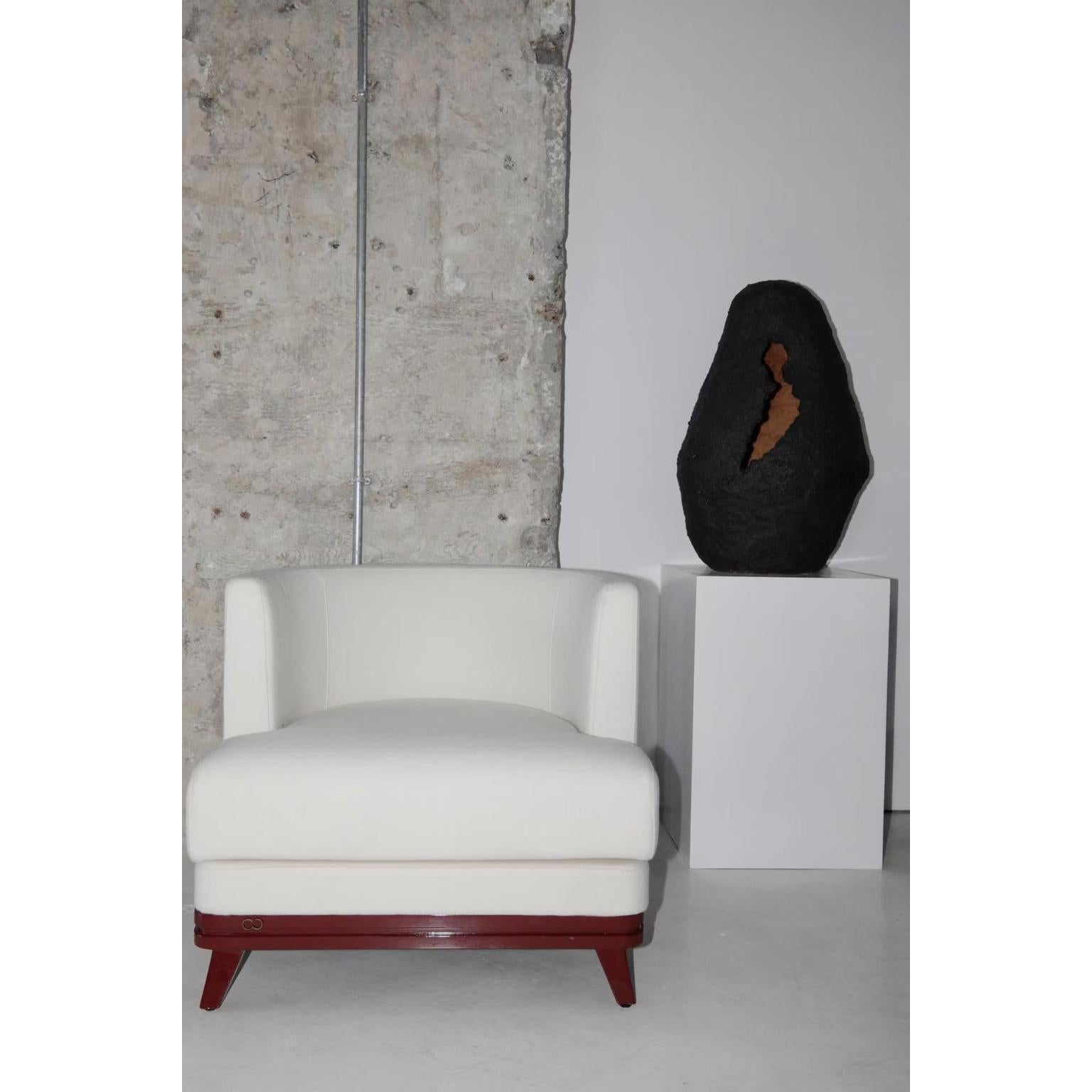 Moderne Canapé de loisirs simple Lunisolar en bois laqué brillant et Wood Wood par Artempo en vente