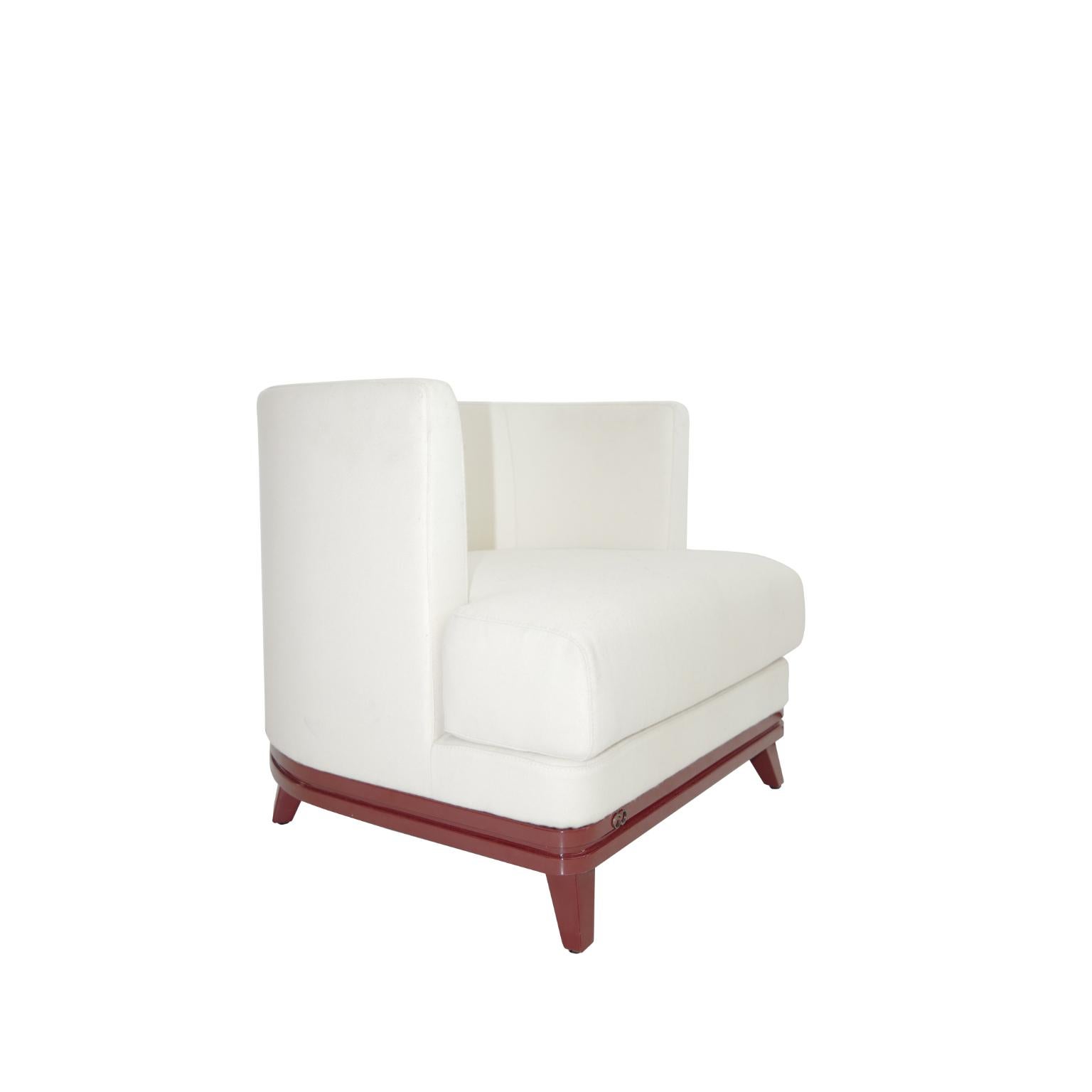 XXIe siècle et contemporain Canapé de loisirs simple Lunisolar en bois laqué brillant et Wood Wood par Artempo en vente