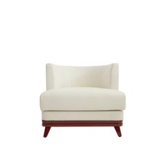 Lunisolar Divano singolo per il tempo libero in legno laccato lucido e lana di Artempo