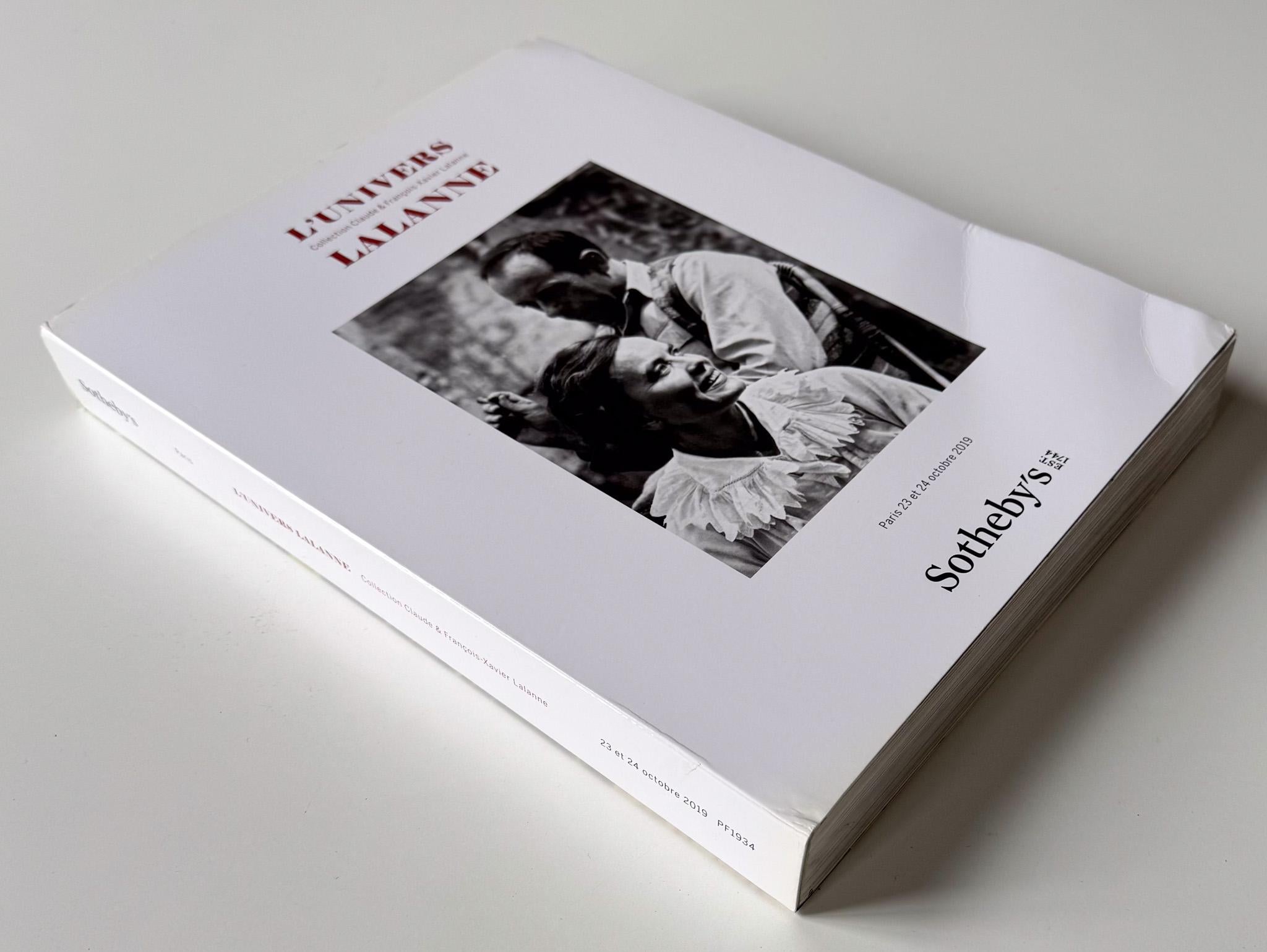 Auction catalog for a sale held at Sotheby’s Paris on October 23 and 24, 2019 dispersing the personal collection of Claude & Francois-Xavier Lalanne’s own designs from their home-studio in Ury, along with works by other artists collected by the