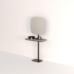 LUNOR I Travertine Vanity - Coiffeuse avec miroir - avec Ottoman en option