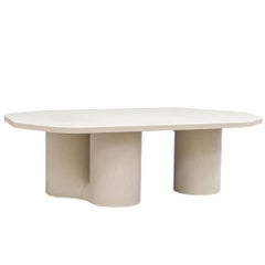 Moulded Mineral Natural White Low Coffee Table, 3 Pieds  by MANUFACTURE XXI