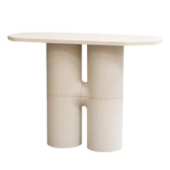 Moulded Mineral Natural White Console, 2 Pieds One of a Kind by MANUFACTURE XXI