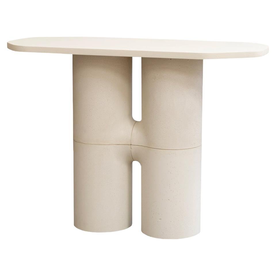 Moulded Mineral Natural White Console, 2 Pieds One of a Kind by MANUFACTURE XXI
