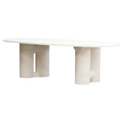 Moulded Mineral Natural White Table, 4 Pieds One of a Kind by MANUFACTURE XXI