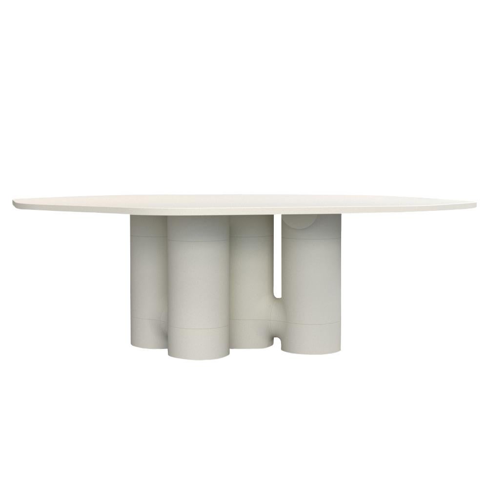 Table Ovoide unique en son genre par MANUFACTURE XXI
Dimensions : L 225,2 x P 182,4 x H 75 cm : L 225,2 x P 182,4 x H 75 cm. 
Matériaux : Mortier minéral moulé. 
Poids : 100 kg. 

LUO est un ensemble de modules en mortier minéral moulé. La