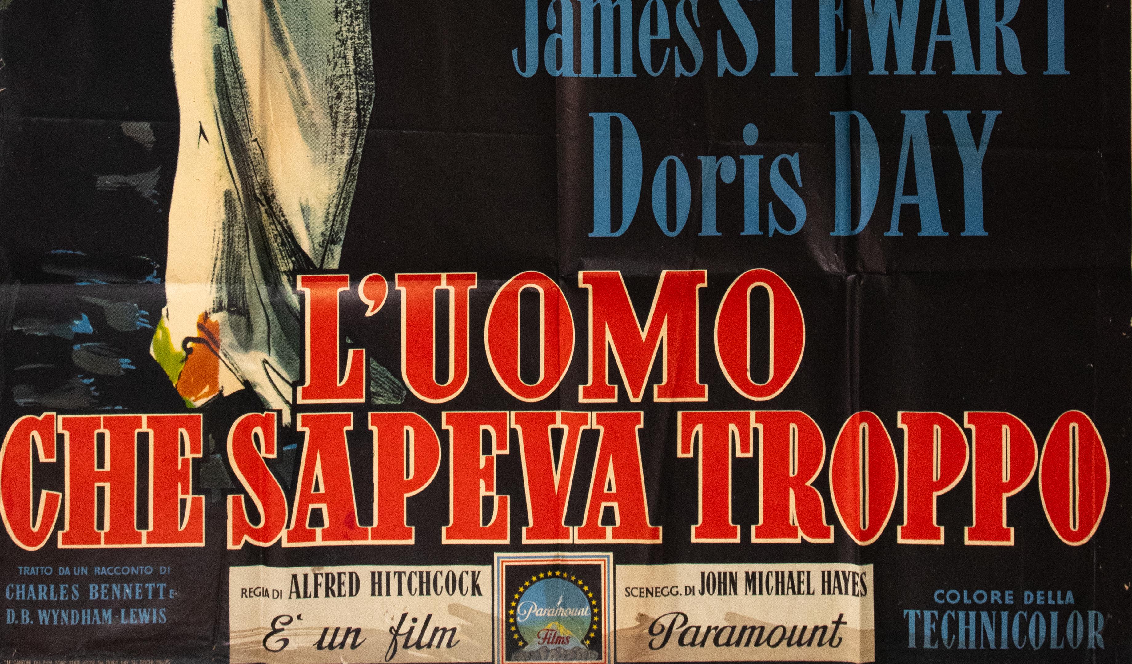 Italian L’Uomo che Sapeva Troppo (The Man Who Knew Too Much), 1956, Italy, alternate... For Sale