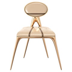 "Sogno" Chair, with Bronze and Tailor Made Leather, Istanbul