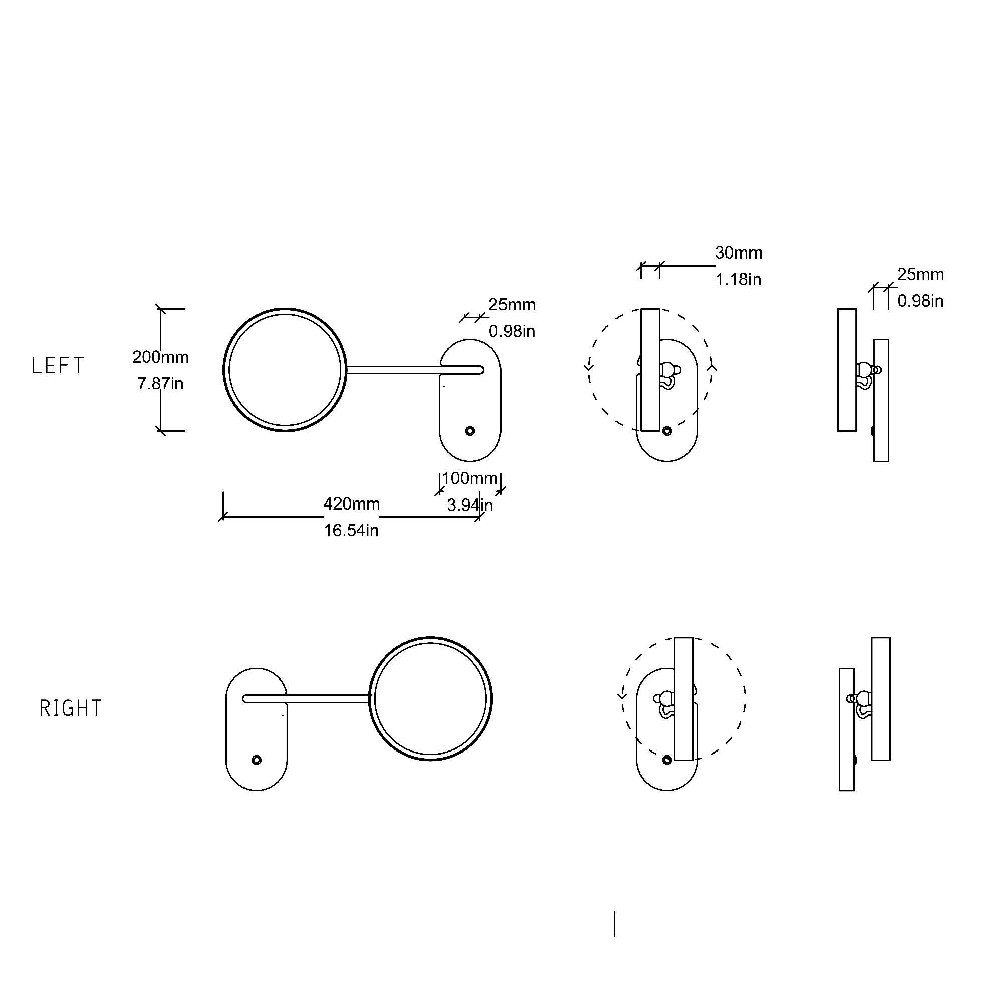 Lupa Beleuchteter Wandlupenspiegel mit Edelstahlrahmen im Angebot 6