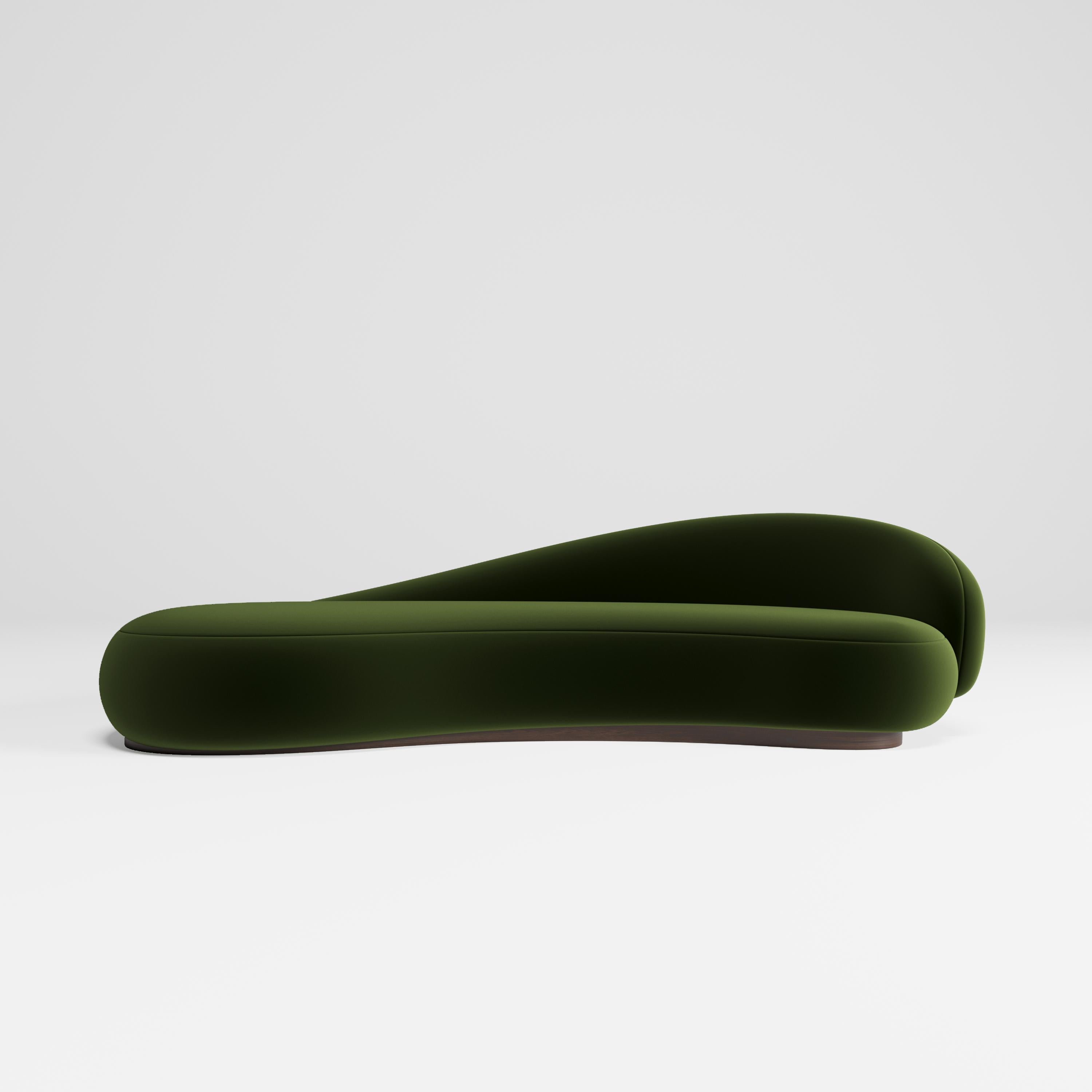 Mid-Century Modern Lupa Sofa 260, Flexible Velvet Fabric, Designed by Mehmet Orel for Studio Kirkit For Sale