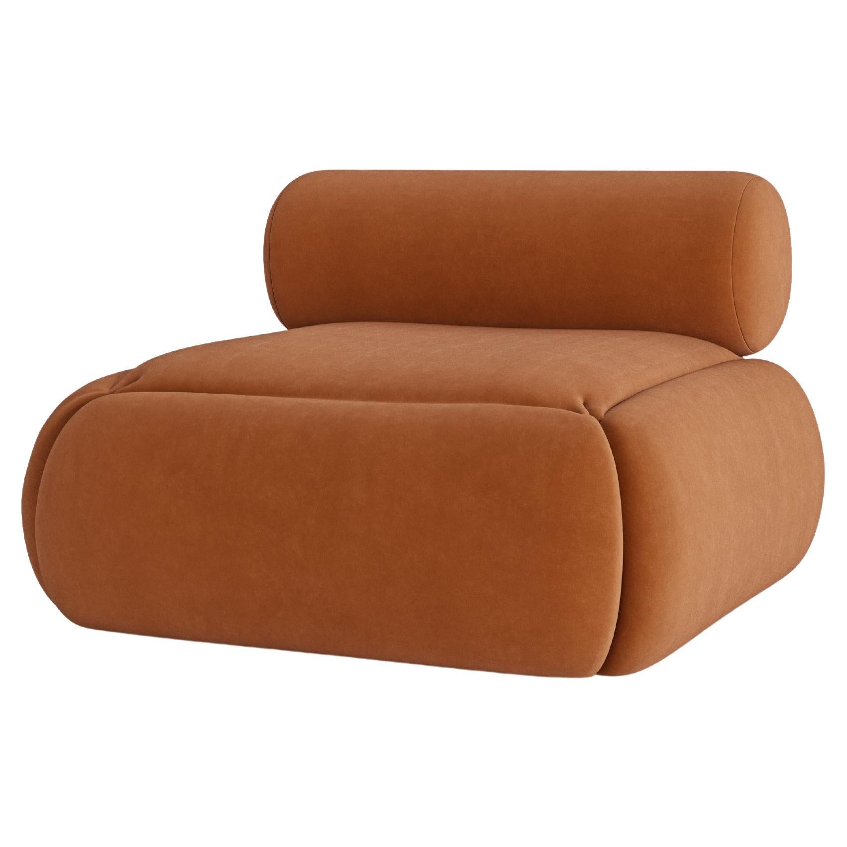 Lupin-Sofa aus Terrakotta-Samt im Angebot
