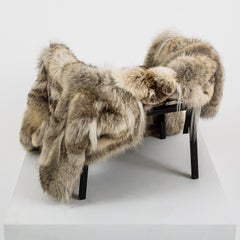 Lupo Chair with Steel Chair Frame and Fur Coat Seat by Atelier Von Pelt