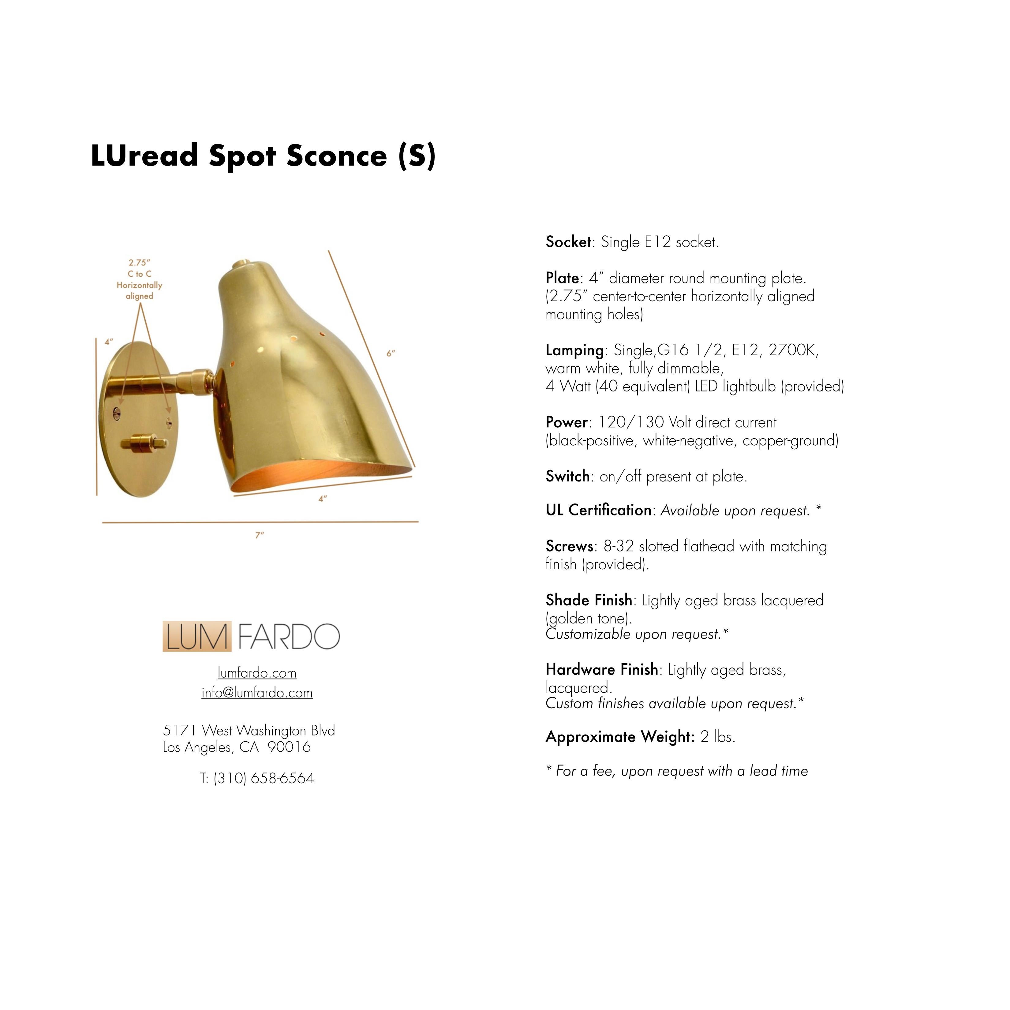 Luread Spot Sconce 'S' BR For Sale 4