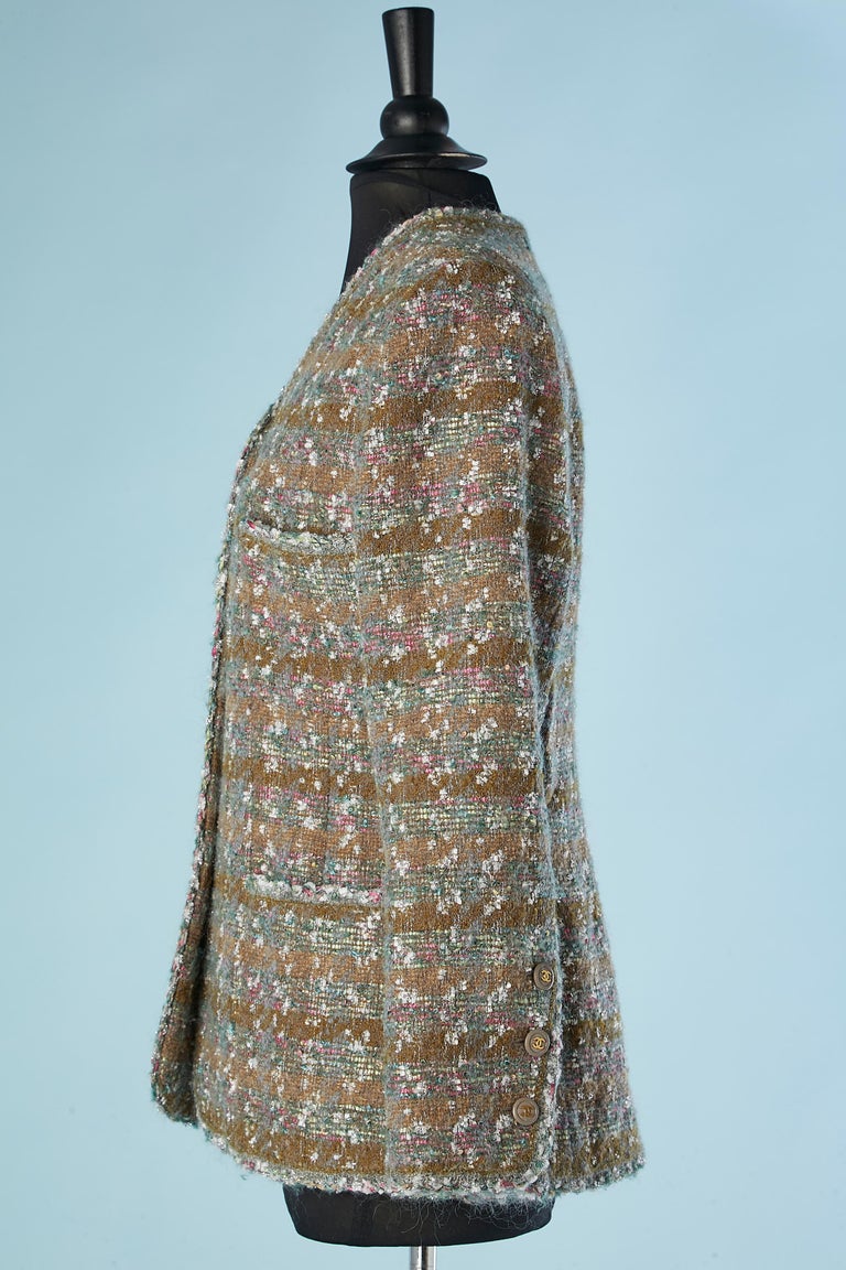 Lurex and tweed single-breasted jacket Chanel Boutique For Sale at 1stDibs