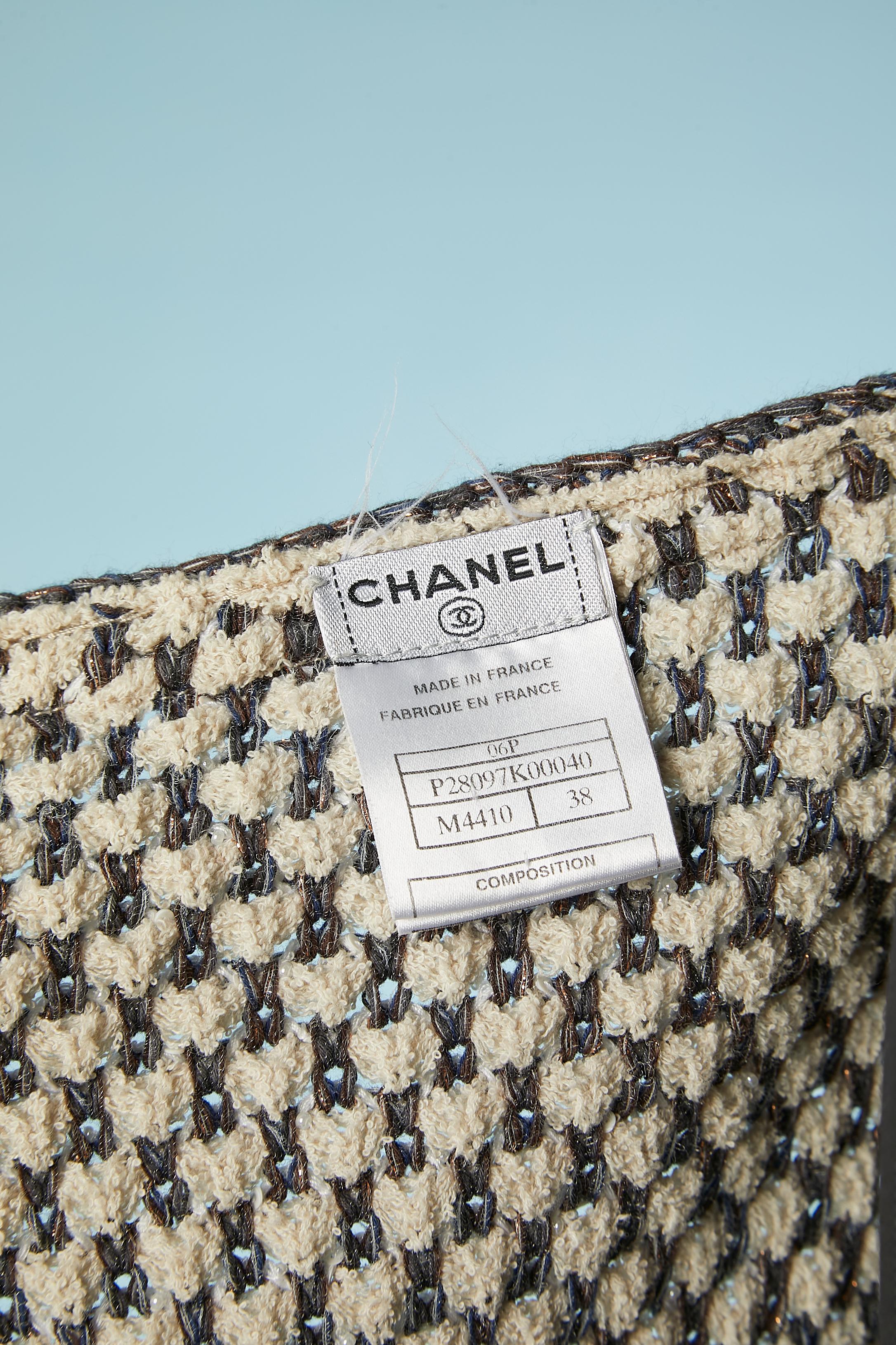 Lurex jacquard cardigan with beadwork Chanel  For Sale 2